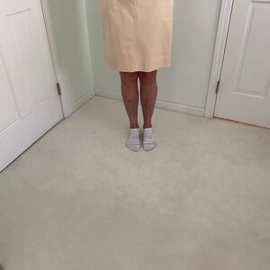 Tan Knee-Length Pencil Skirt for Work